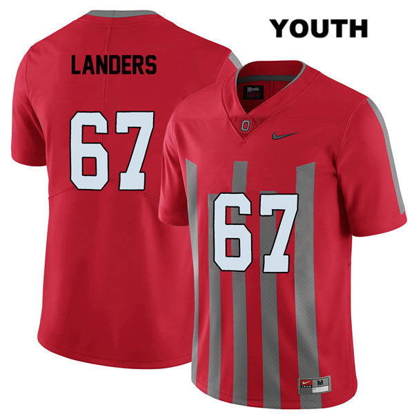 Ohio State Buckeyes Youth Robert Landers #67 Red Authentic Nike Elite College NCAA Stitched Football Jersey VB19M46NV